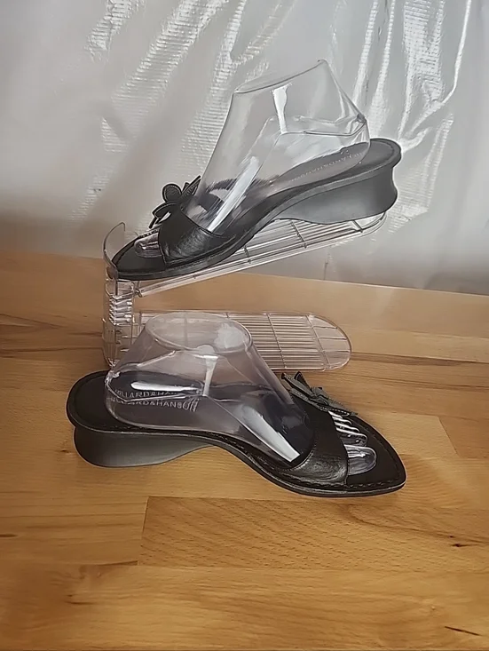 Hillard & Hanson Jackie Wedge Slides Sandals Women 10M Leather Floral Comfort - Picture 5 of 8